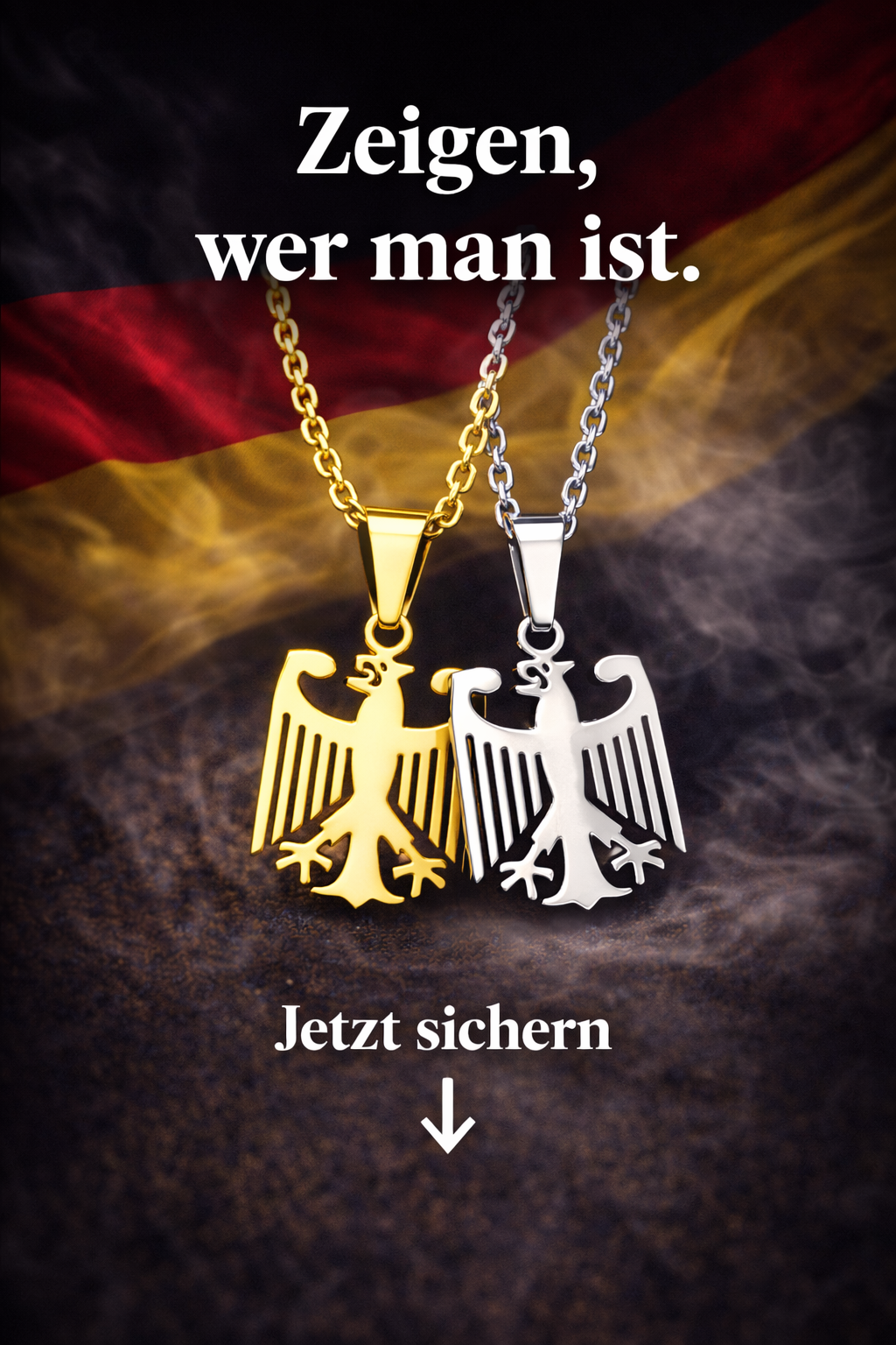 Premium Deutsche Adler Edelstahl (Gold)Kette-Statement Chain